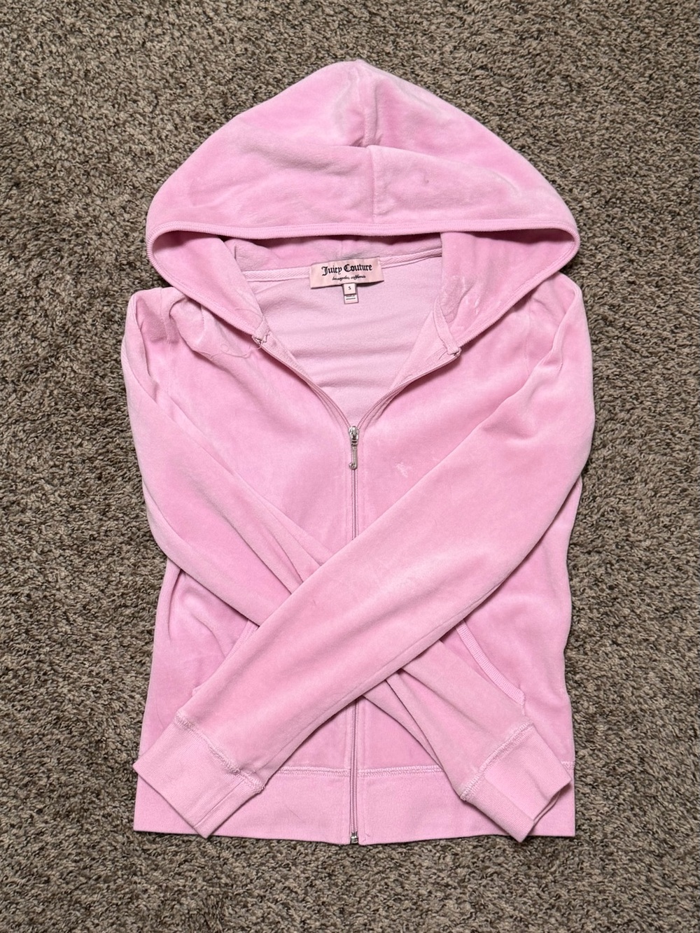 Juicy Couture Light Pink Velour Zip Up